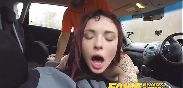  Fake Driving School American Teen Creampied by British Instructor